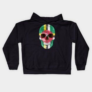 Dominica Flag Skull - Gift for Dominican With Roots From Dominica Kids Hoodie